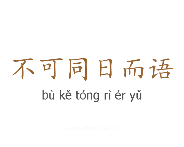 不可同日而语