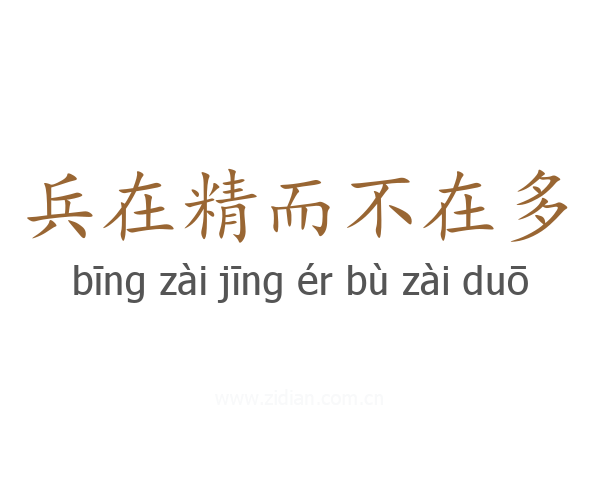 兵在精而不在多