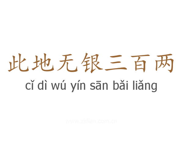 此地无银三百两