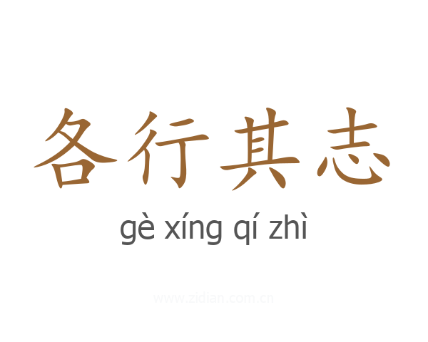 各行其志