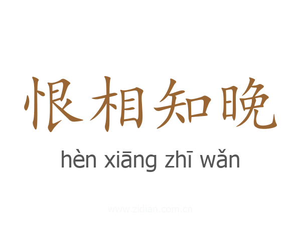 恨相知晚