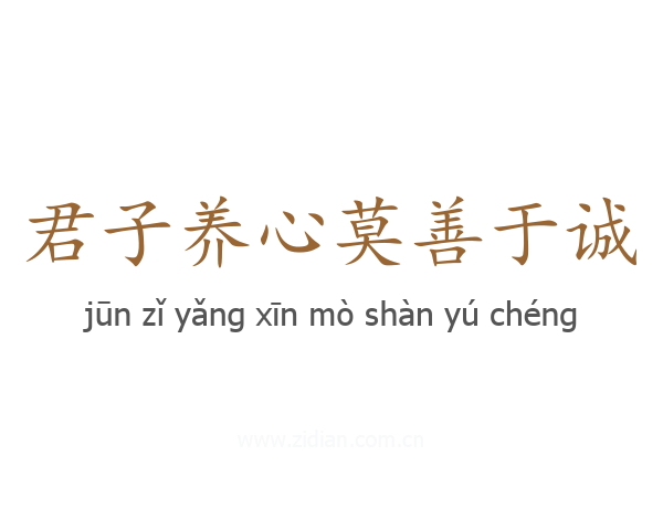 君子养心莫善于诚