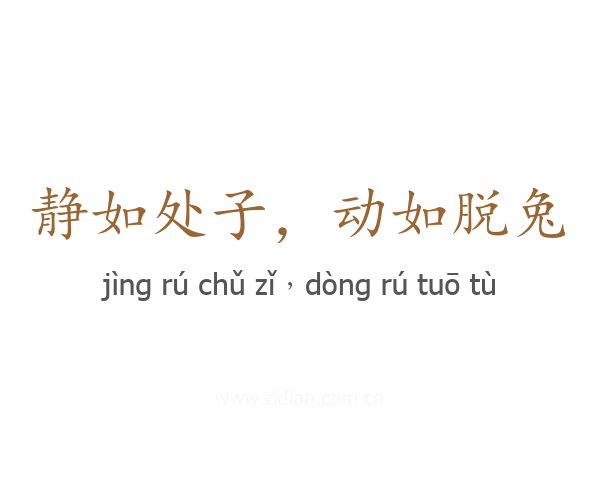 静如处子,动如脱兔
