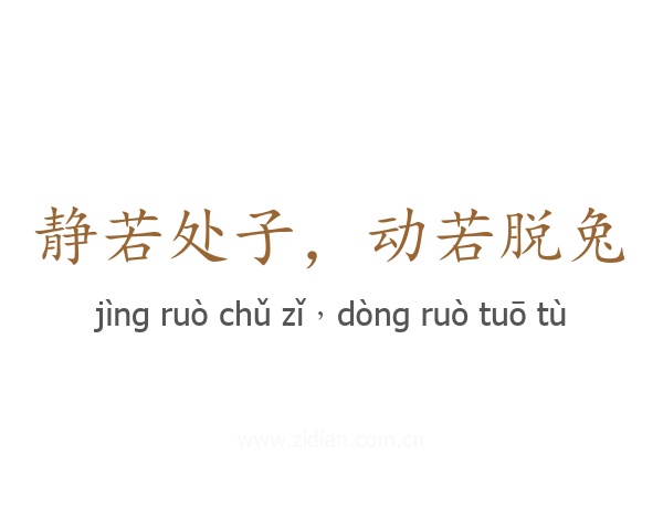 静若处子,动若脱兔
