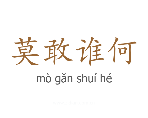 莫敢谁何