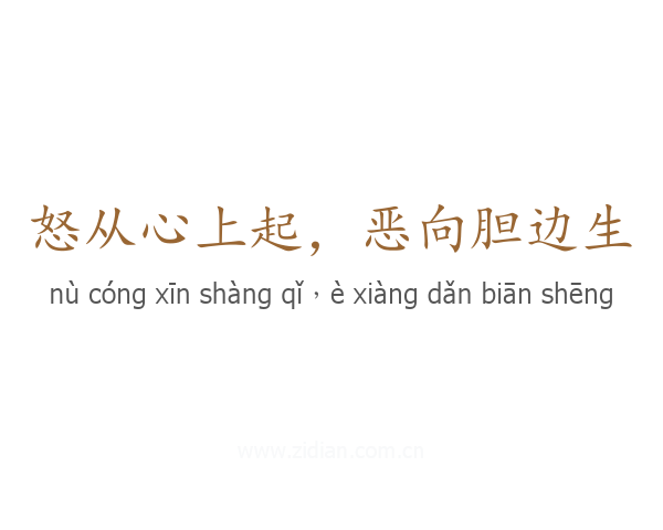 怒从心上起,恶向胆边生