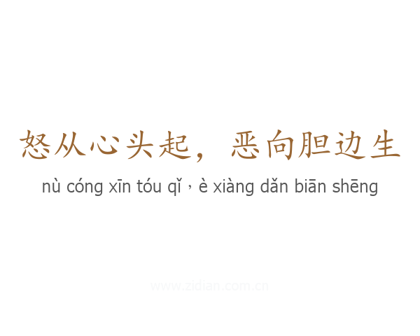 怒从心头起,恶向胆边生