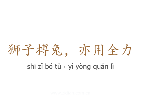狮子搏兔,亦用全力