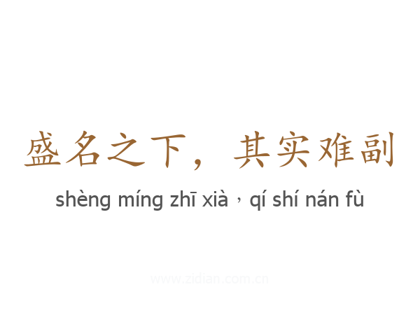盛名之下,其实难副
