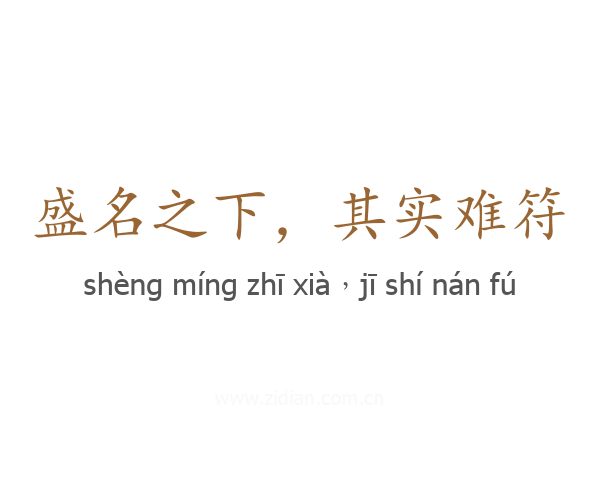 盛名之下,其实难符