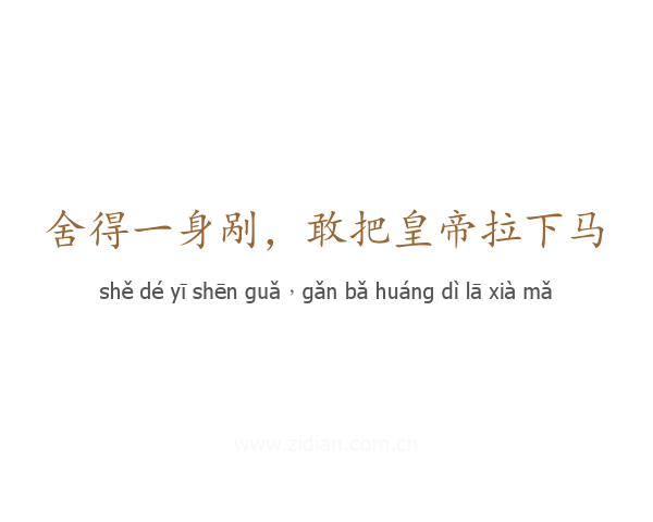 舍得一身剐,敢把皇帝拉下马