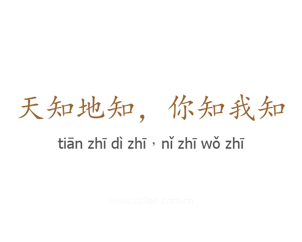 天知地知,你知我知