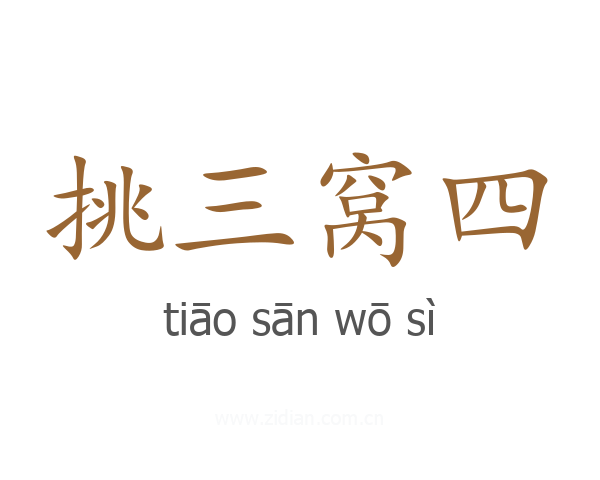 挑三窝四