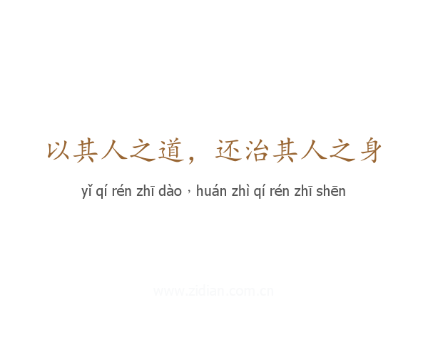 以其人之道,还治其人之身