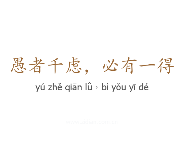 愚者千虑,必有一得