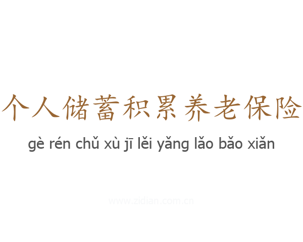 个人储蓄积累养老保险