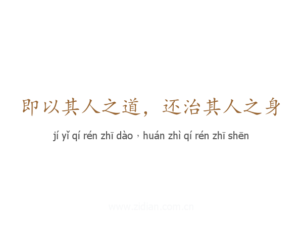 即以其人之道,还治其人之身