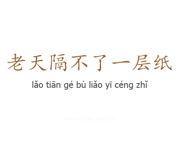老天隔不了一层纸