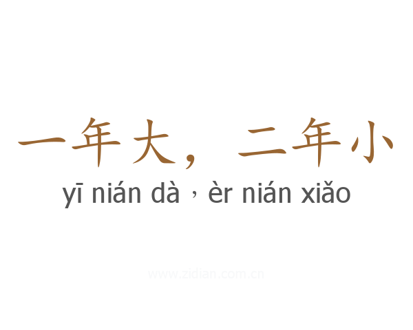 一年大,二年小
