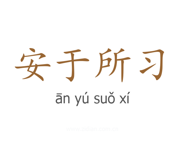 安于所习