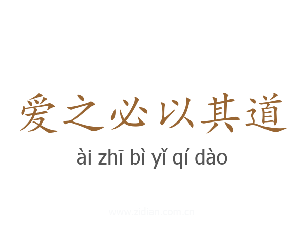 爱之必以其道