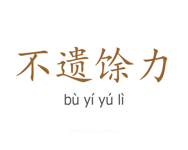不遗馀力