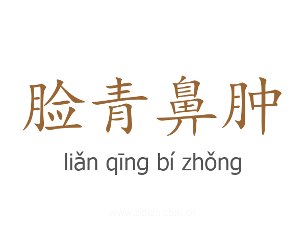 脸青鼻肿