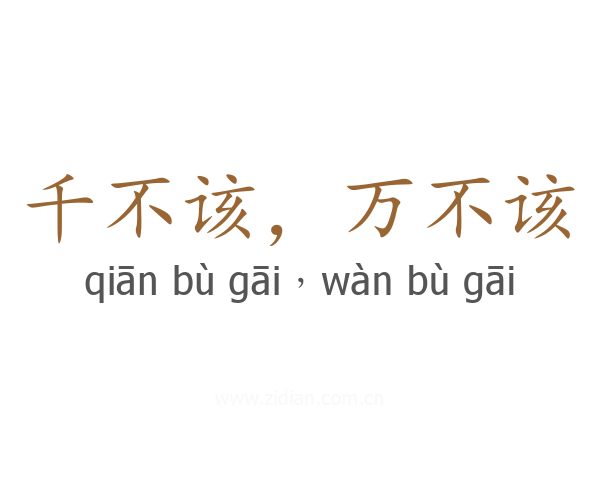 千不该，万不该