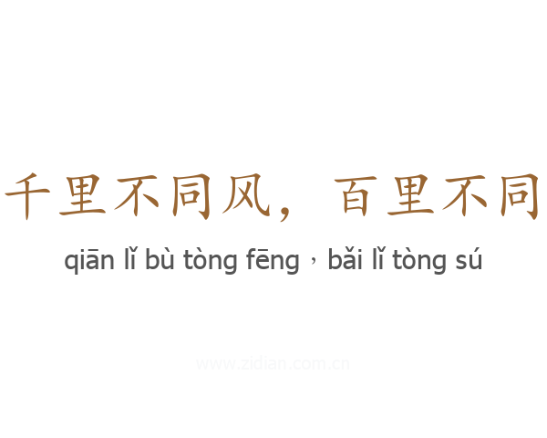 千里不同风，百里不同