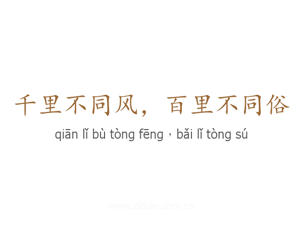 千里不同风，百里不同俗