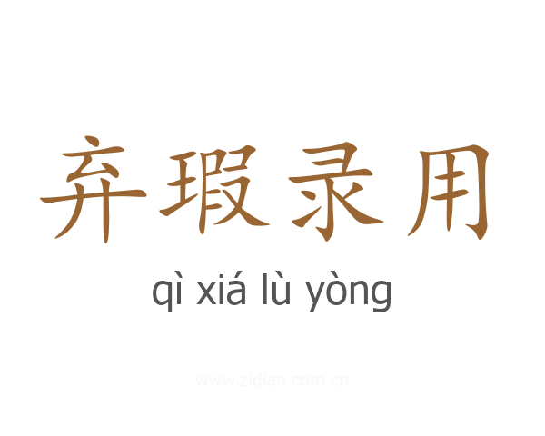 弃瑕录用