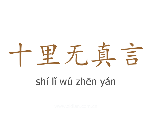 十里无真言