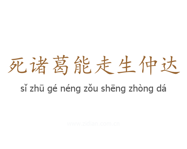 死诸葛能走生仲达