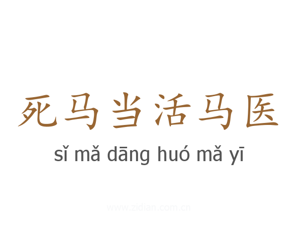 死马当活马医