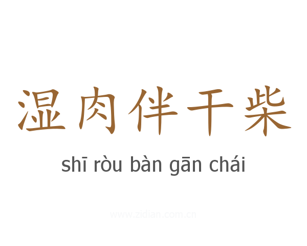 湿肉伴干柴
