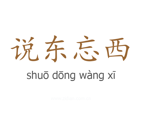 说东忘西