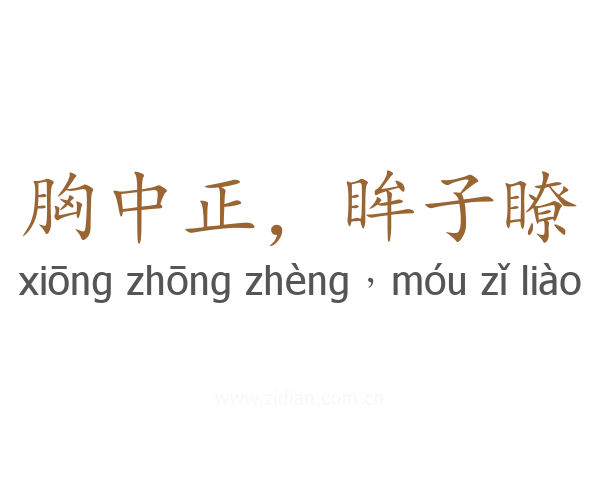 胸中正，眸子瞭