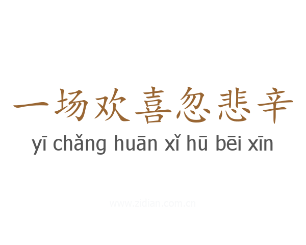 一场欢喜忽悲辛