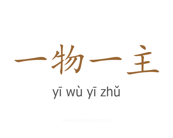 一物一主