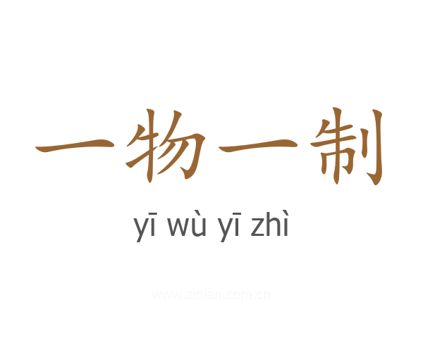一物一制
