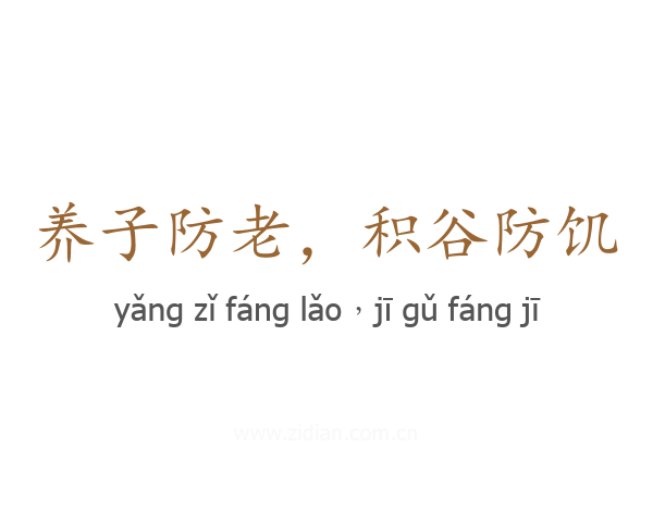 养子防老，积谷防饥