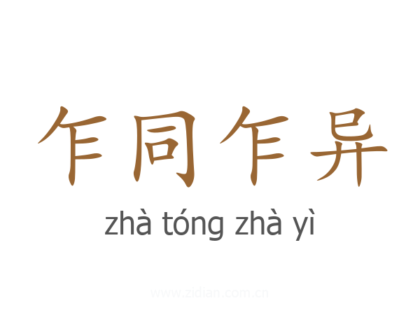 乍同乍异