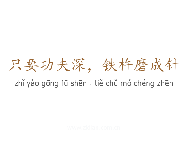只要功夫深，铁杵磨成针