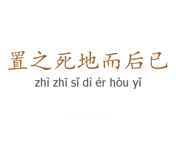 置之死地而后已