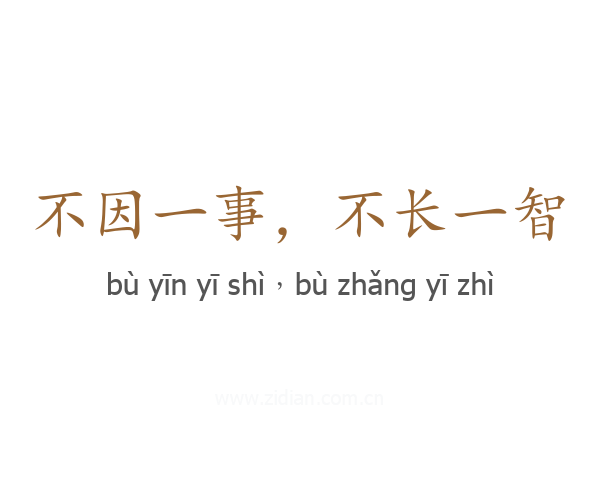 不因一事，不长一智