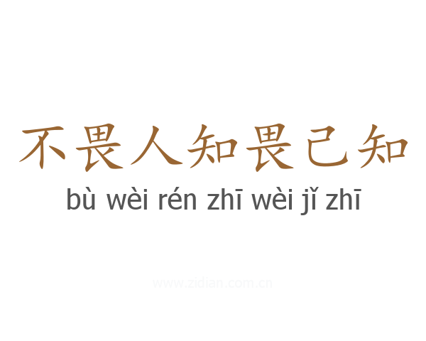 不畏人知畏己知
