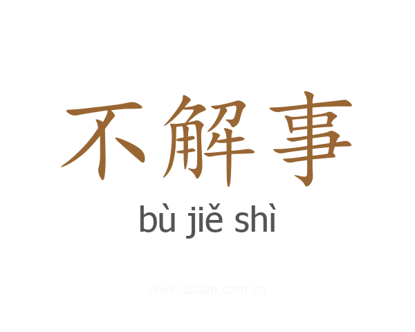 不解事
