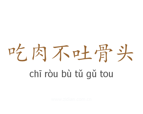 吃肉不吐骨头