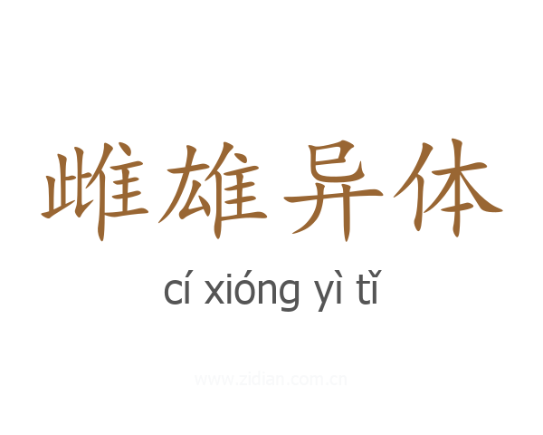 雌雄异体