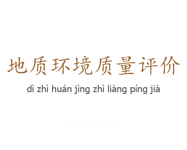 地质环境质量评价